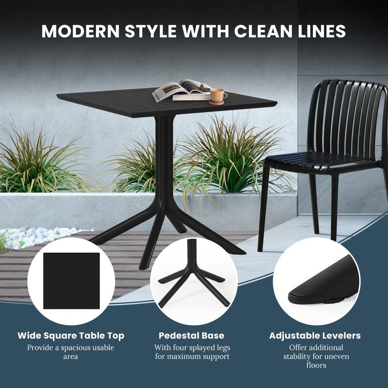 Frond and Form 31.5" Outdoor Square Dining Table