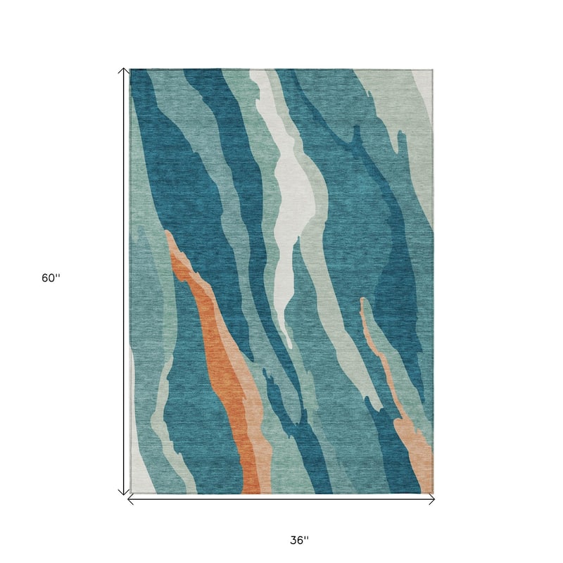 HomeRoots Abstract Transitional Rectangle Outdoor Rug