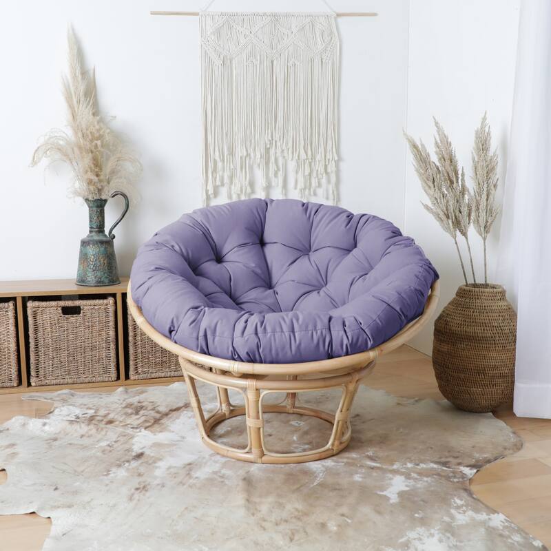 Sorra Home Indoor Round Papasan Cushion - 44" x 44" x 4" - Lavender