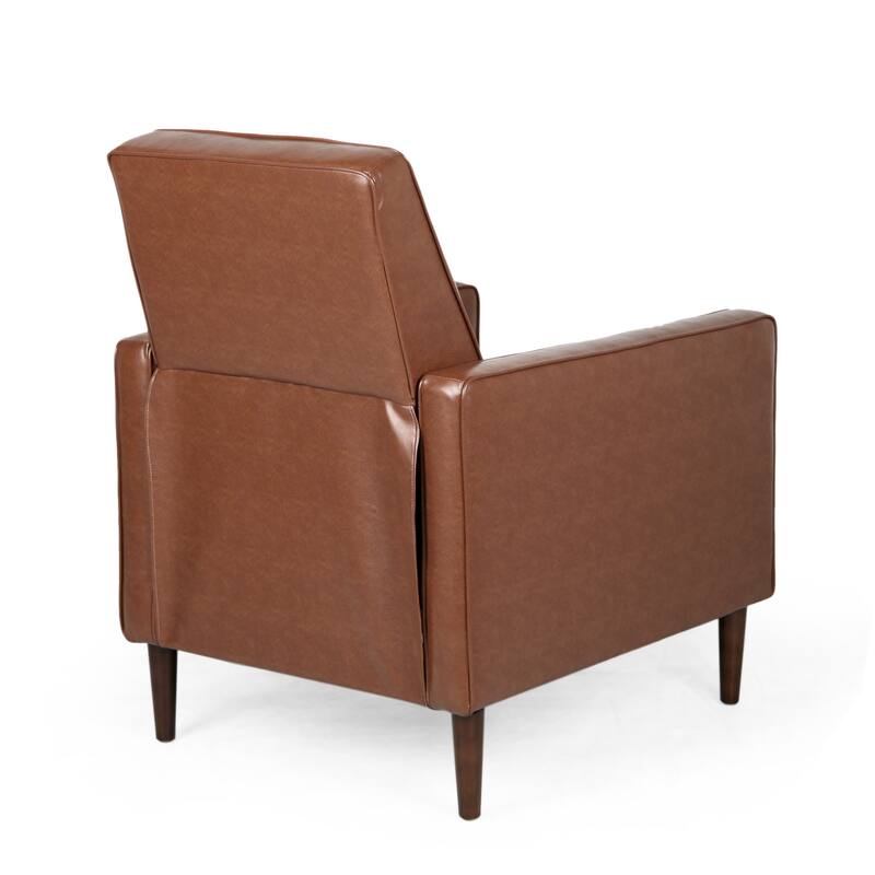 Mervynn Faux Leather Mid-Century Button Tufted Recliner by Christopher Knight Home