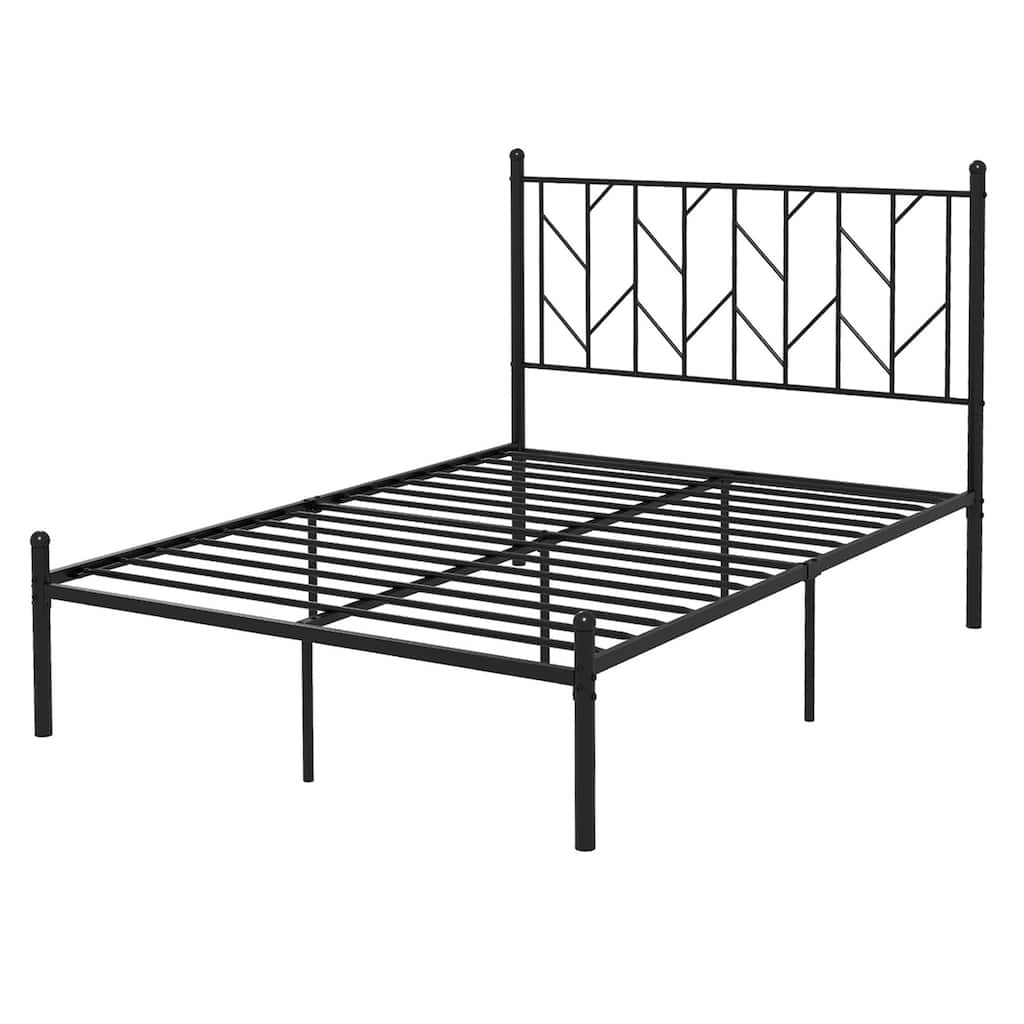 Costway Full/Qween/Twin Size Metal Platform Bed Frame Vintage
