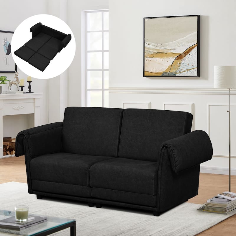 2-Seating Living Room Sofa Set - Black