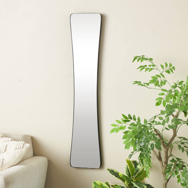 Black or Gold Metal Tall Abstract Room Wall Mirror - Black