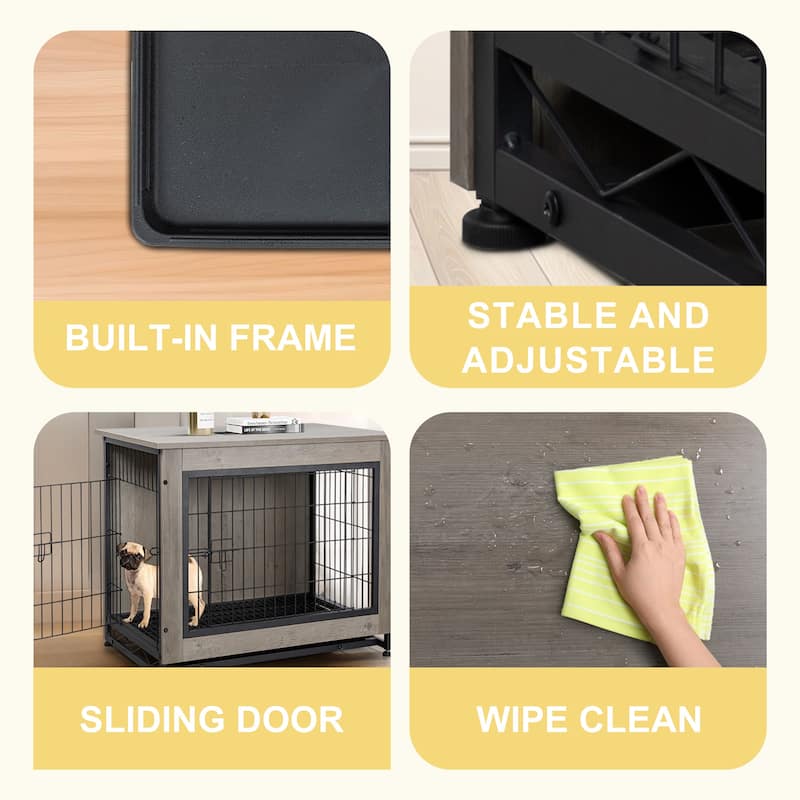 Futzca Dog Crate, Double-Doors Dog Furniture