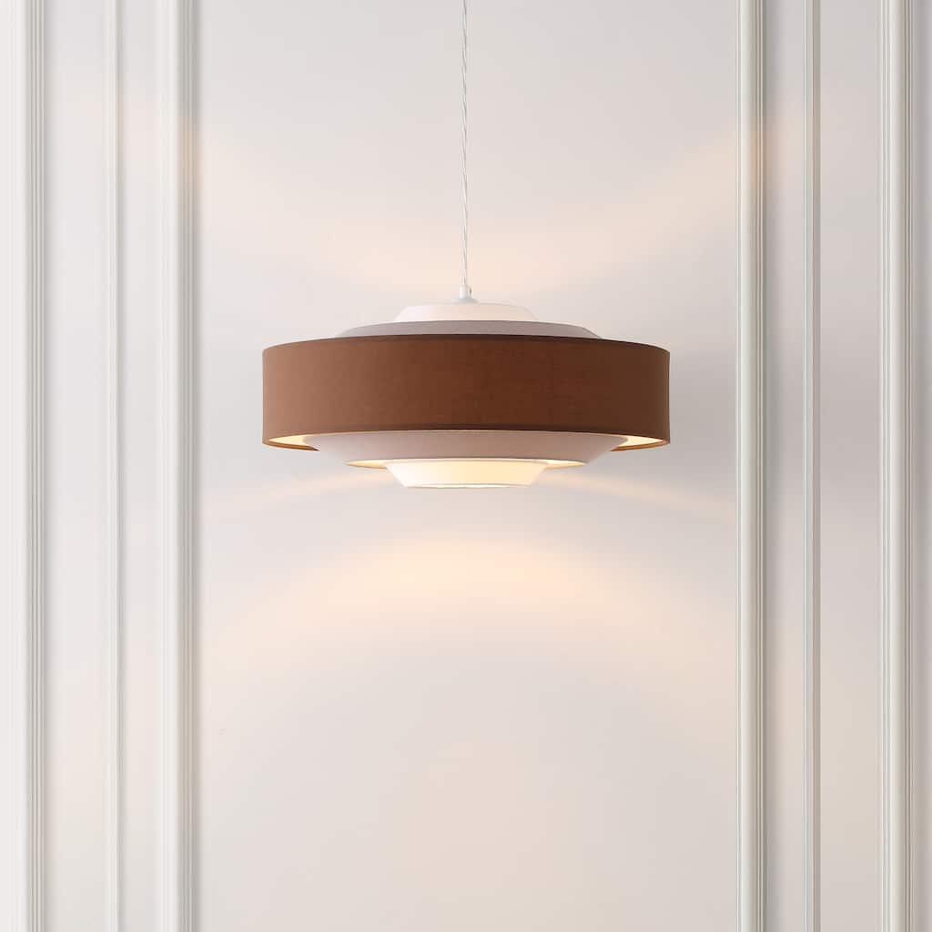 SAFAVIEH Lighting Fatme 20" Pendant - 20" x 20" x 11-70" - withD/H - Brown/Beige/White - 20Wx20Dx70H