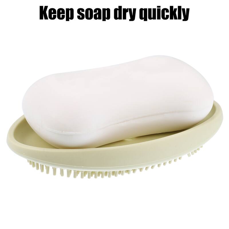 Soap Dish Soap Cleaning Storage for Bathroom Kitchen Silicone 11.5x7cm