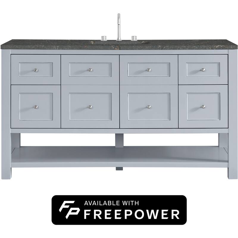 James Martin Vanities 330-V60S-FPBL Breckenridge 60" Free Standing - Serenity Blue