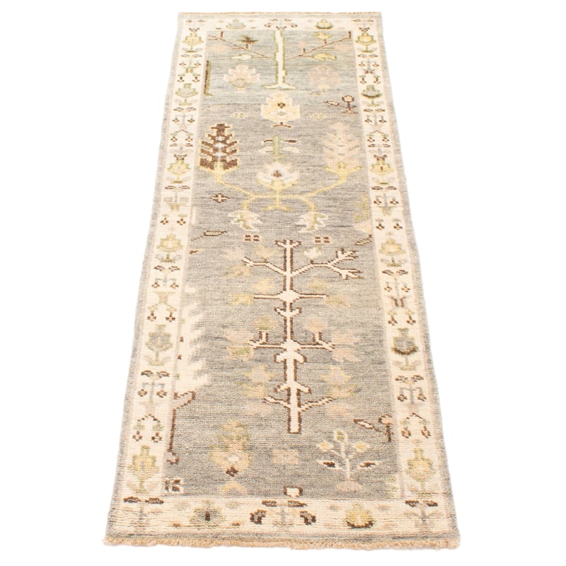 ECARPETGALLERY Hand-knotted Jules Serapi Grey Wool Rug - 2'6 x 7'11