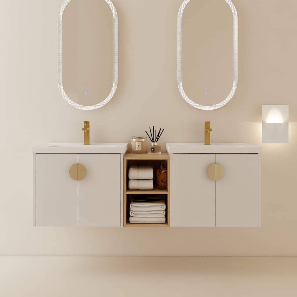 60 Inch Soft Close Doors Bathroom Vanity With Sink