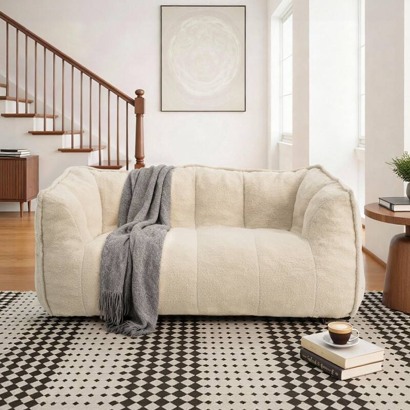Teddy Fleece 2-Person Bean Bag Sofa