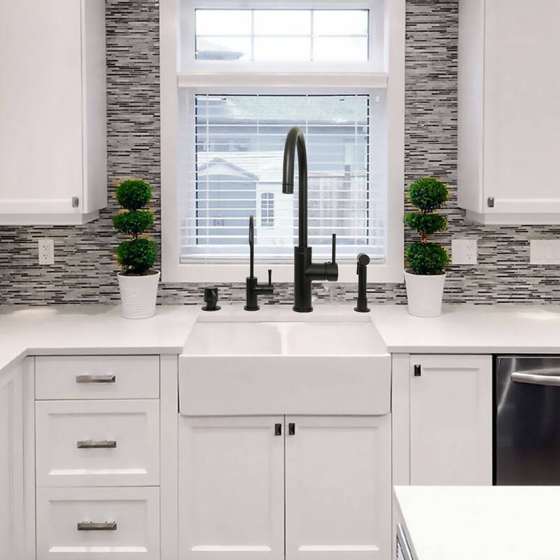 One-Handle Widespread Kitchen Faucet with Side Spray