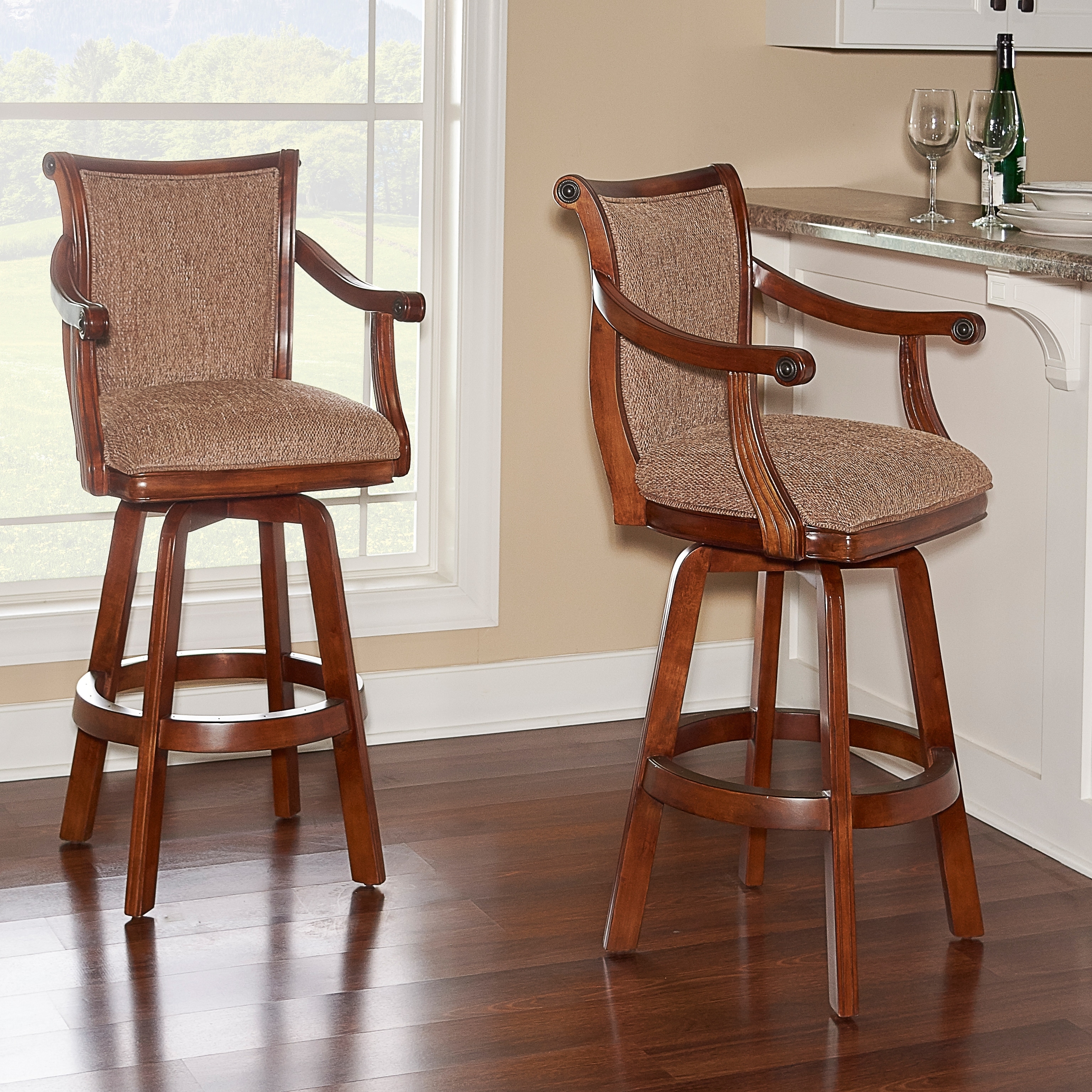 Bordeaux Warm Cherry Swivel 30 inch Bar Stool