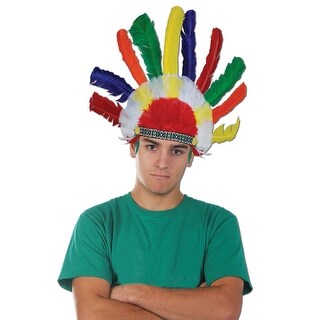 Shop Club Pack Of 12 Bright Colored Feathered Indian Headdress