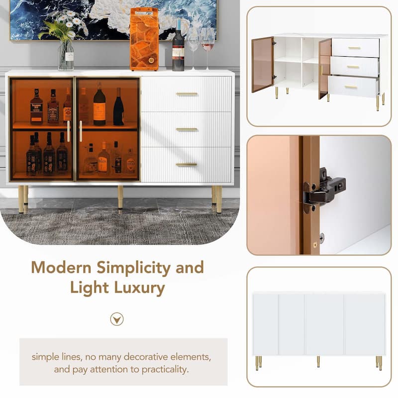 Modern Sideboard with Gold Metal Legs
