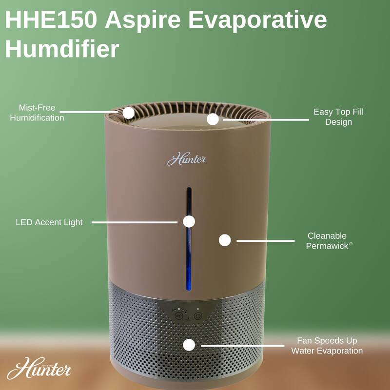 Hunter Fan Company Aspire 1.2 Gal Evaporative Humidifier with PermaWick Filter