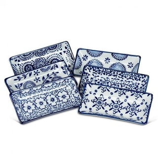 Set Of 6 Assorted Patterned Rectangle Dish - Bed Bath & Beyond - 41537647