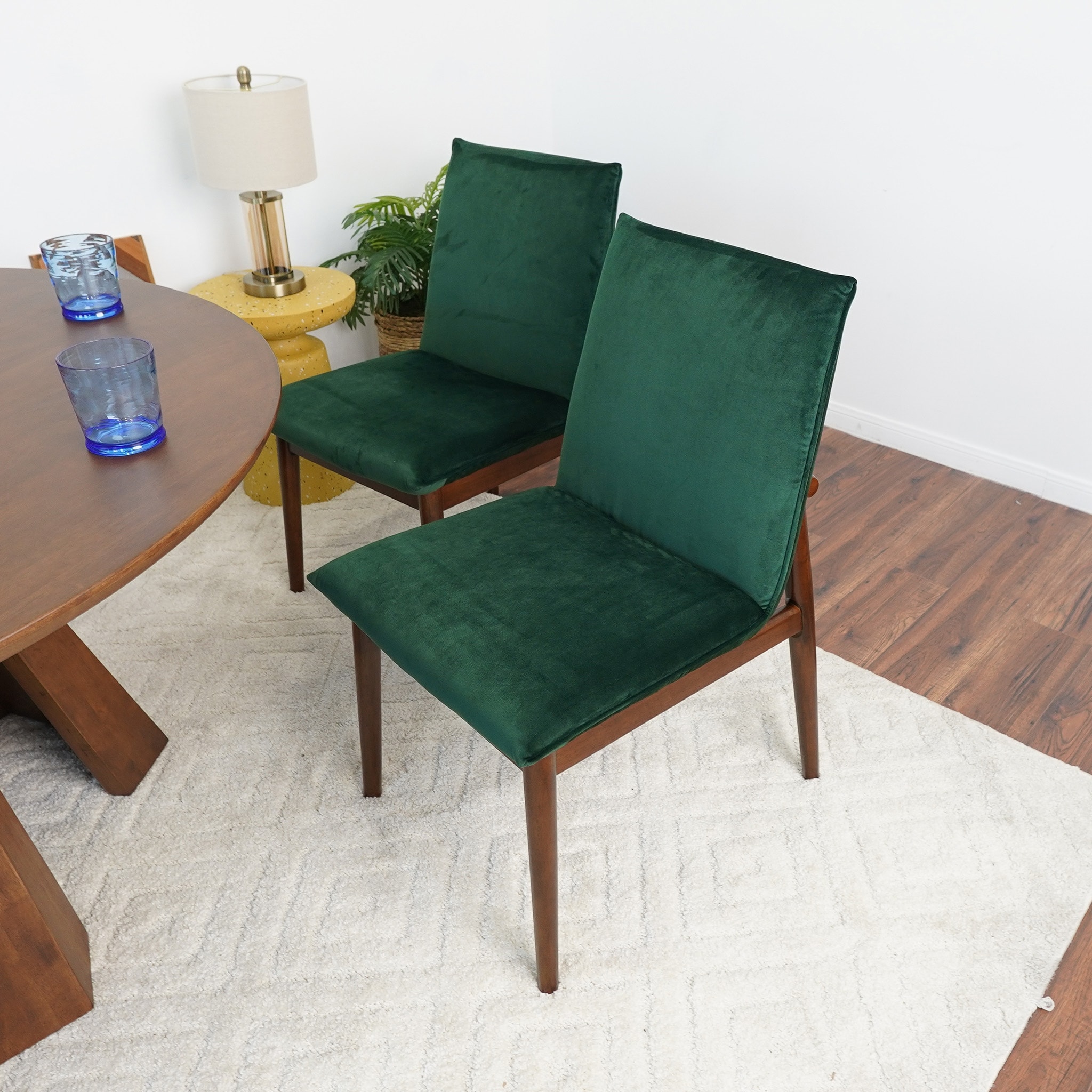 Corelline Mid-Century Modern Dining Chair Velvet (Set of 2)