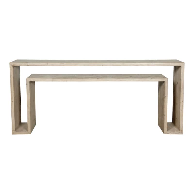 Double-Deck Waterfall Console Weathered Neutral 71.6x15x30.3H - Wood