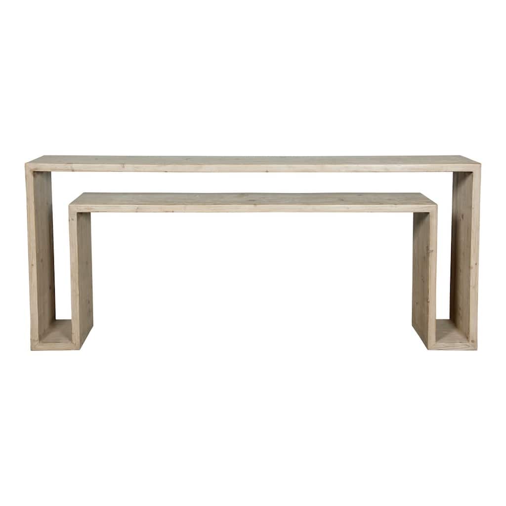 Double-Deck Waterfall Console Weathered Neutral 71.6x15x30.3H