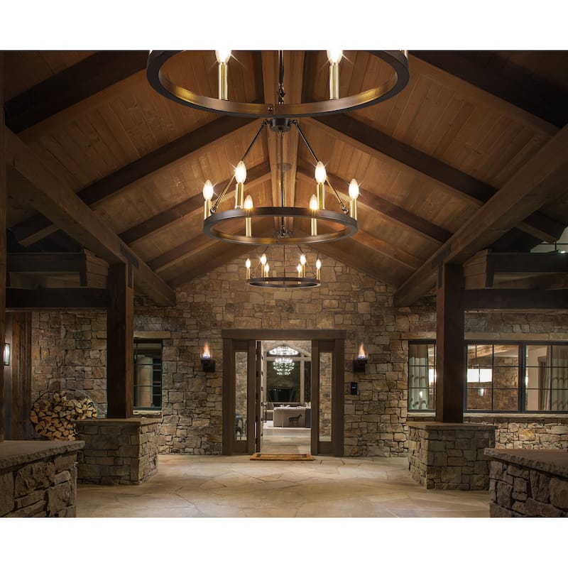 6-Lights ​Curved Arms Wagon Wheel Chandeliers