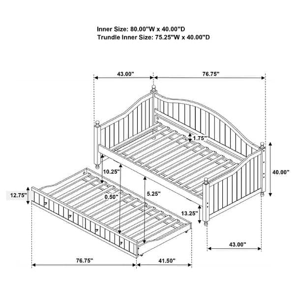 dimension image slide 1 of 2, Julie Ann Wood Twin Daybed with Trundle White