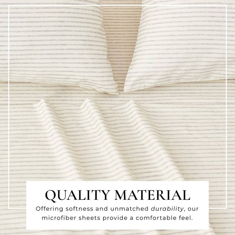 Linery & Co. Ultra-Soft Striped Brushed Microfiber Sheet Set