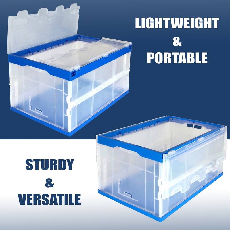 Mount-It! Collapsible Crate for Storage, 65L Capacity