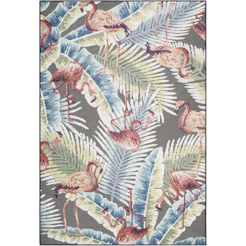 Livabliss Lakeside Tropical Floral Outdoor Area Rug