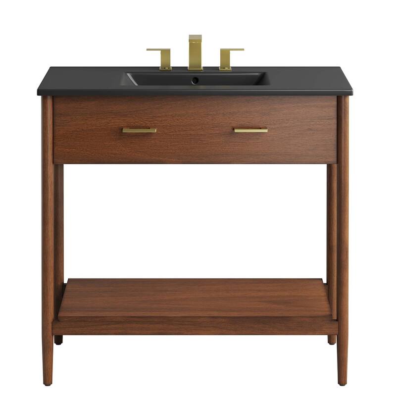 Zaire 18"/24"/30"/36"/48" Bathroom Vanity with Black Sink Top
