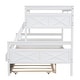 preview thumbnail 12 of 10, White Twin over Full Pine Wood Bunk Bed with Ladder and Safety Guardrail
