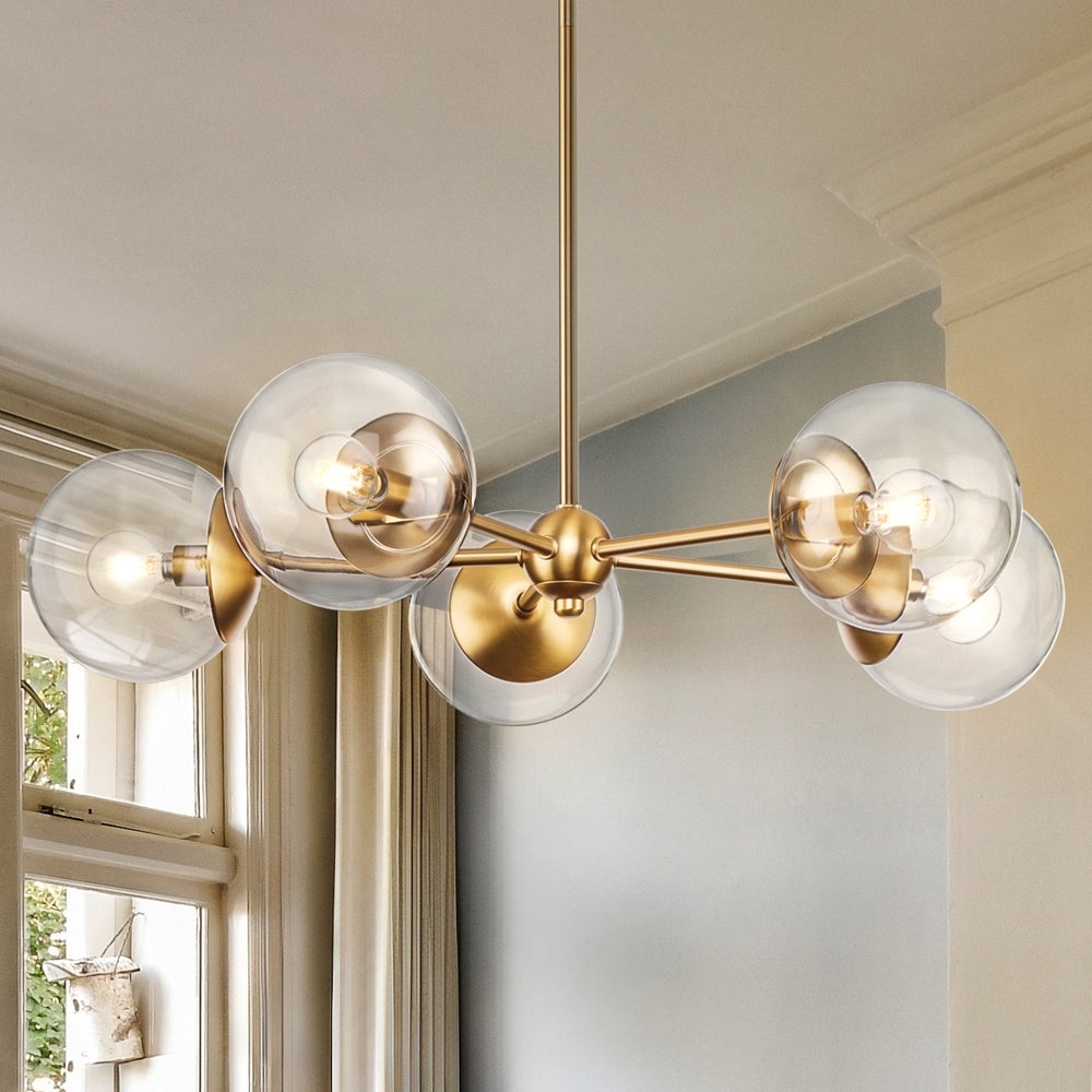 Luxury Minimalist Chandelier, 5.875H x 28W, with Modern Style Luxury Minimalist Chandelier, 5.875H x 28W, with Modern Style