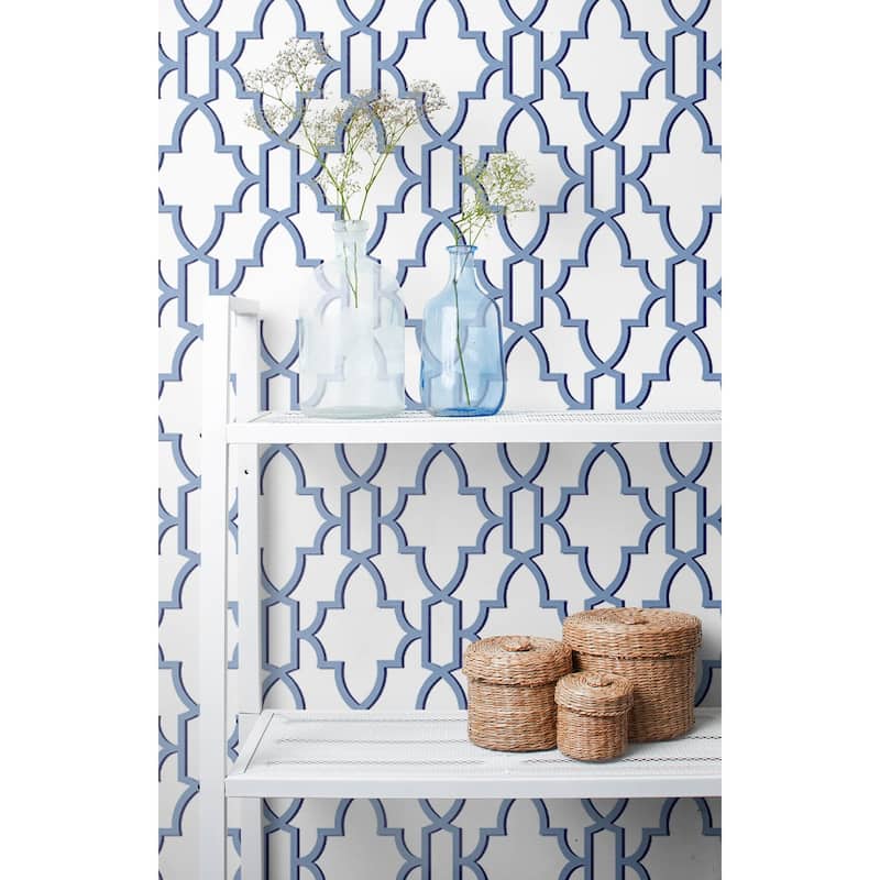 Luxe Haven Coastal Lattice Peel and Stick Wallpaper