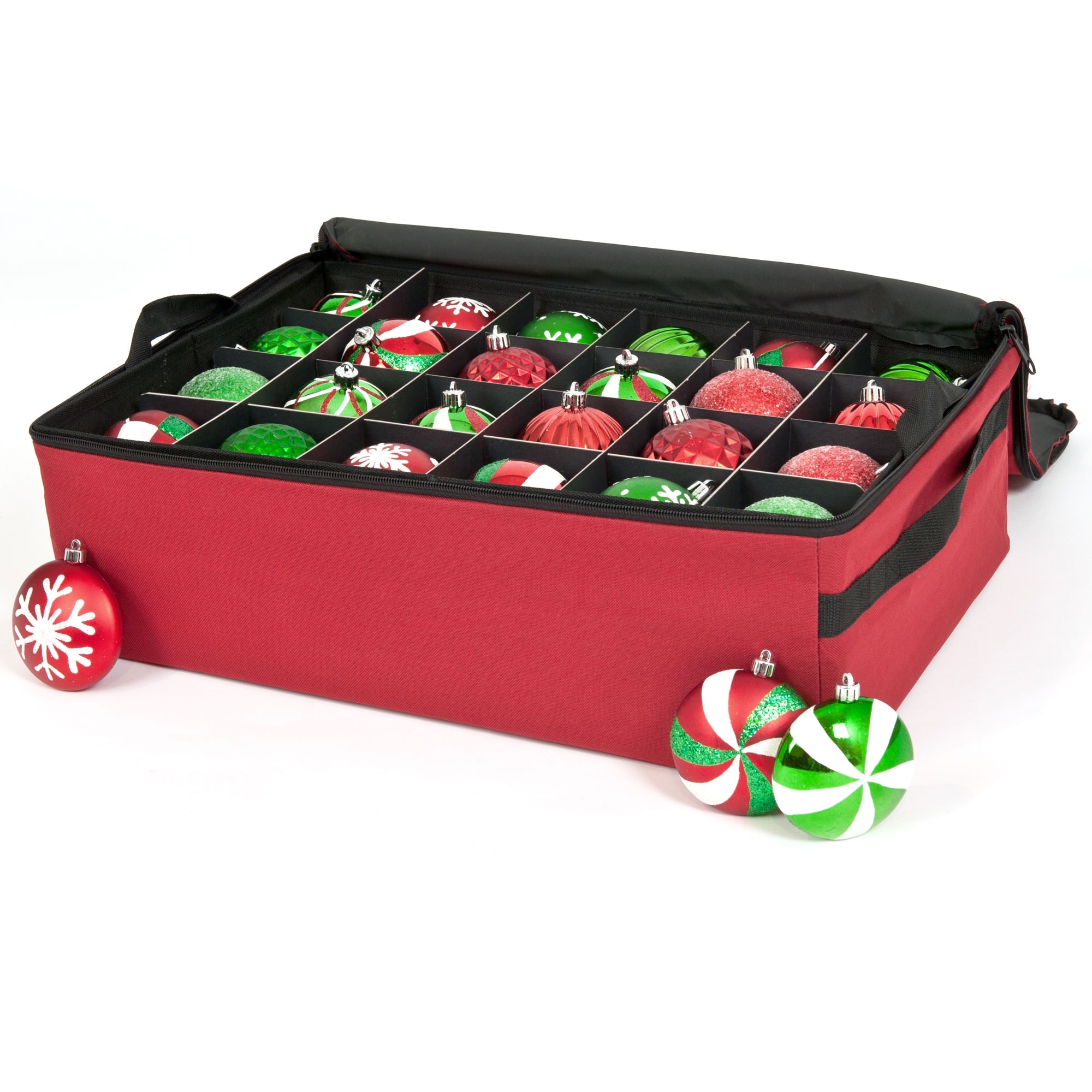 Tiny Tim Totes 83-DT5575 48 Christmas Ornament Organizer Storage Box -  Green 