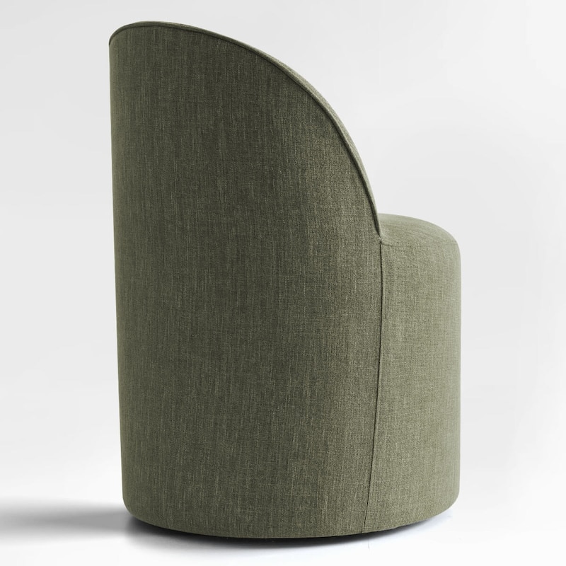Upholstered Linen Office Chair with Wheels