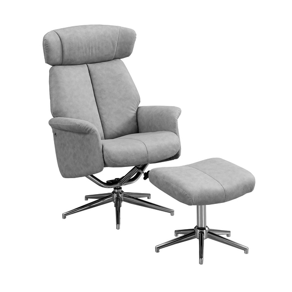 Contemporary recliner with ottoman clearance
