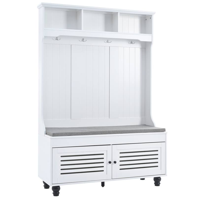 47.2'' Wide Hall Tree with Storage Bench - 47.2" D x 17.8" W x 69.1" H