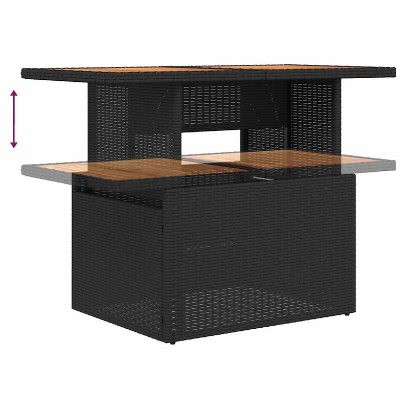 vidaXL Garden Sofa Set Black - 113.4 x 70.5 x 33.5