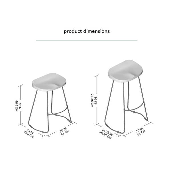 dimension image slide 2 of 7, MH London Romboss Handmade Mango Wood Saddle Seat Stool
