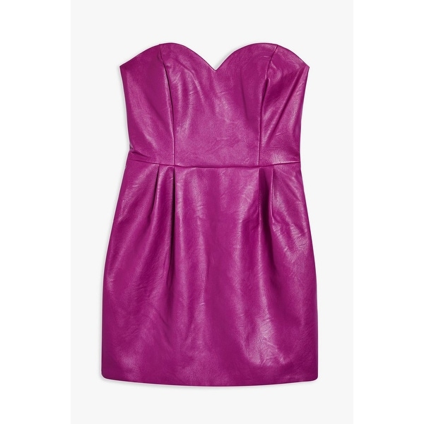 purple leather dress