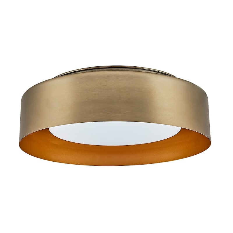 Gold outer or White outer & orange inner metal Shade,3 Lt Flushmount - Gold - 5.12"H x 15.75"W x 15.75"D