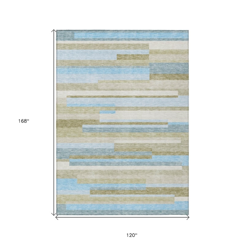 HomeRoots Striped Transitional Rectangle Outdoor Rug