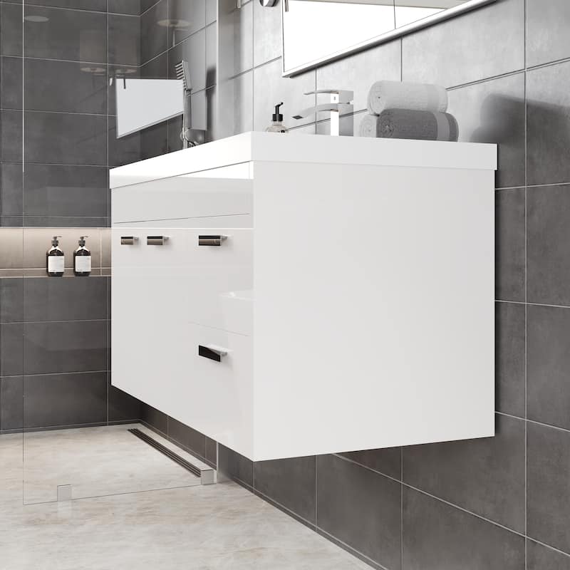 Lugano 36" Wall-mount Bath Vanity with Integrated Acrylic Sink