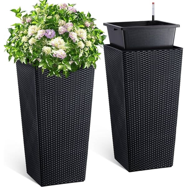 2 Pack 30 Inch Tall Planters Flower Pot for Patio, Porch - Bed Bath &  Beyond - 42458665