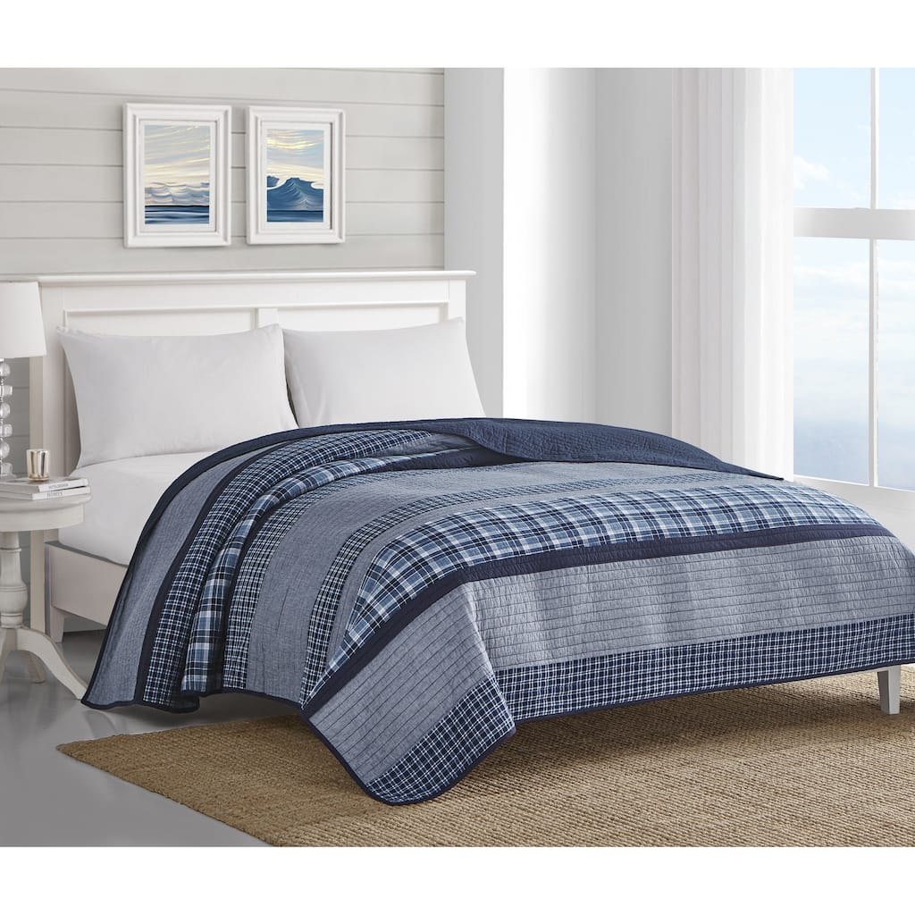 Nautica Adelson Cotton Reversible Navy Quilt