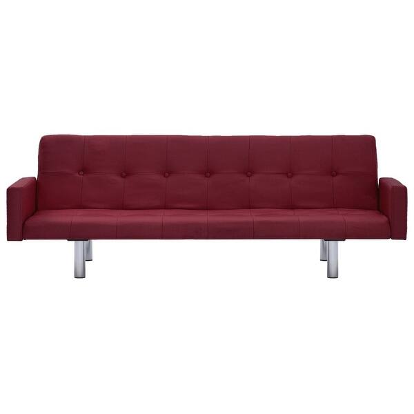Shop Vidaxl Sofa Bed With Armrest Wine Red Polyester Overstock 31414584