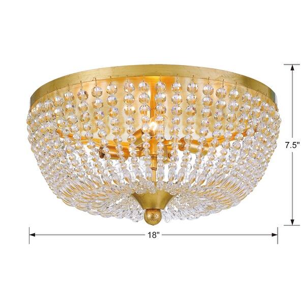 Rylee 4 Light Antique Gold Ceiling Lamp - 18.5'' W x 7.5'' H - 18.5'' W x 7.5'' H