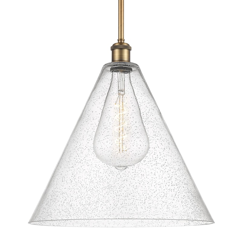 Innovations Lighting 516-1S-17-16 Berkshire Pendant Berkshire 16" Wide - Brushed Brass / Seedy