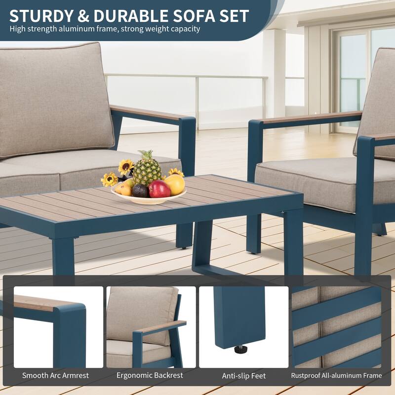 Zenova Aluminum Outdoor Sofa, Loveseat