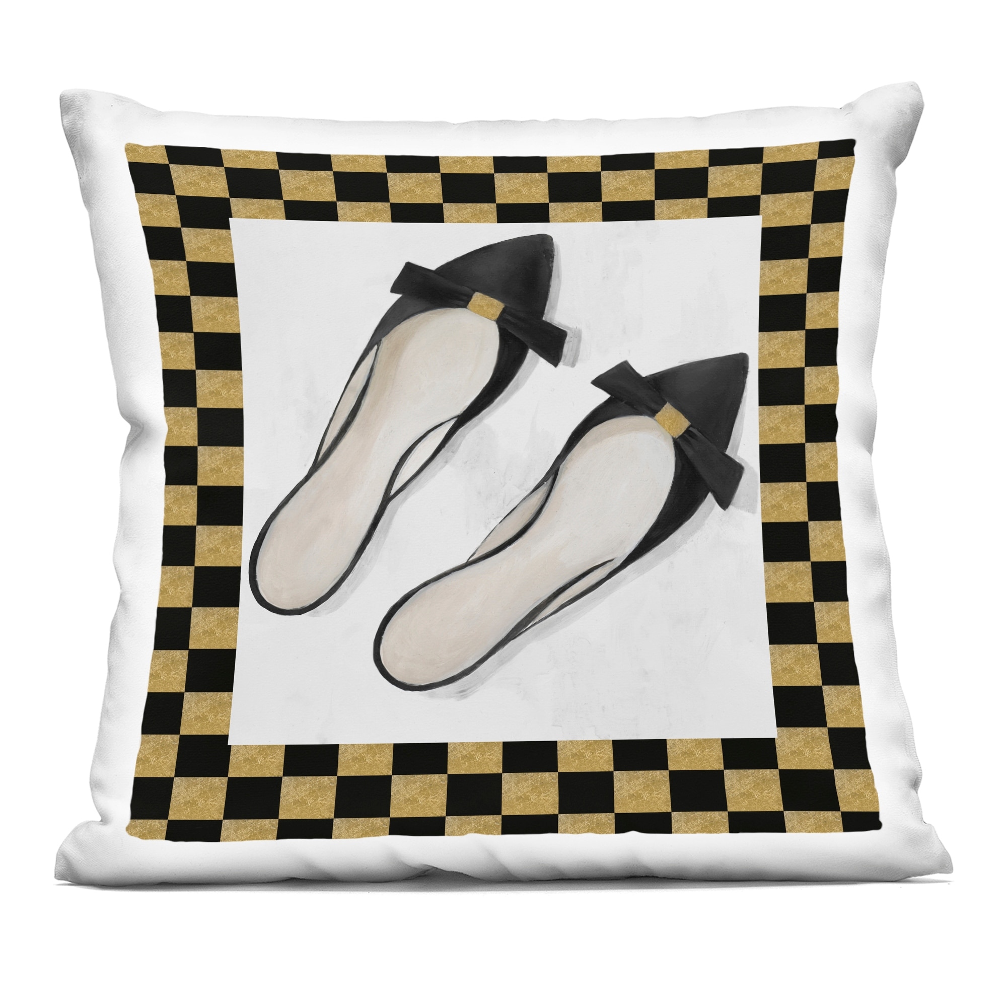 Stupell Black Sliders Shoes Decorative Printed Throw Pillow Design by Lorenzo Collective