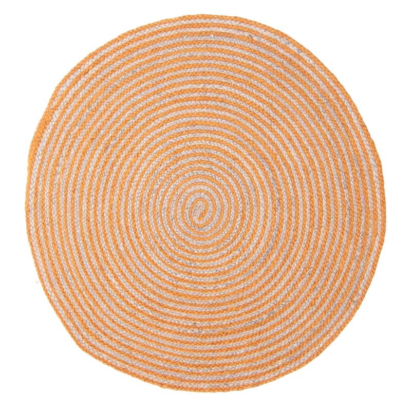 ECARPETGALLERY Braided Weave Palas Denizli Copper Jute Rug - 3'0 x 3'0